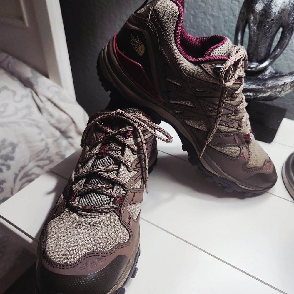 The North Face Women's Athletic Shoes - Tan and Burgundy
